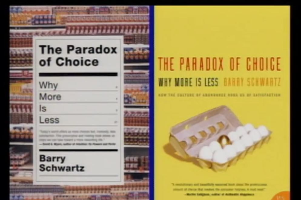 The psychologist who named it. Watch for the moment he explains why more options make the chooser less satisfied, not more. This is the engine under the menu.